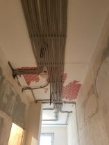 Ремонт Квартиры в г.Мытищи - прокладка новой электрики по потолку (далее подвесной потолок из гипсокартона)