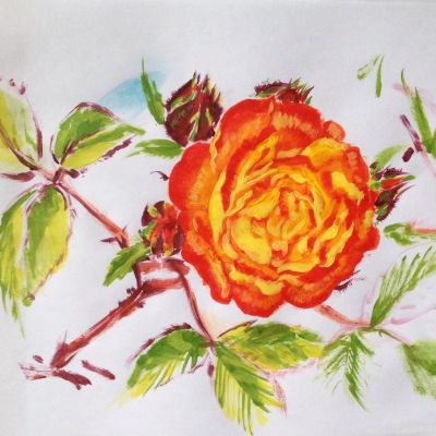 результат. акрил. без карандаша сразу красками. рисовала с фотографии.