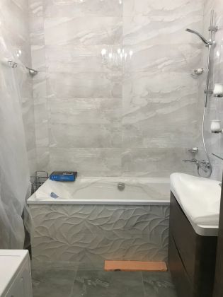 Укладка плитки, разводка и установка сантехники