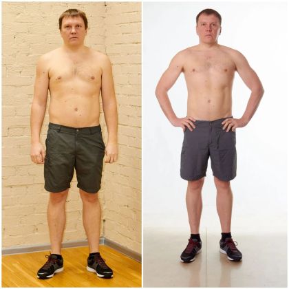 Алексей Лукьянченко, результат минус 11 кг и 14,5 см в талии за 2,5 месяца