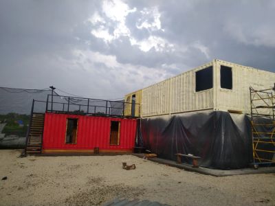 Строительство  и монтаж офиса из контейнеров и утеплённым  ППУ
