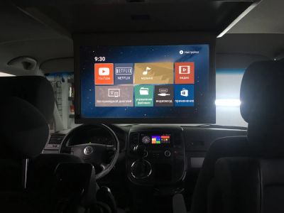 Установка потолочного монитора на vw multivan
