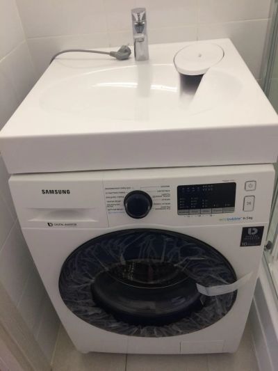 Монтаж раковины со стиральной машиной