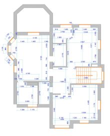Обмерный план до перепланировки, дом в к/п «Гайд Парк», 2 этаж