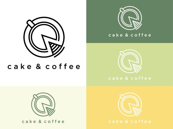 Вариант логотипа для кофейни "Cake & Coffee"