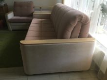 Перетяжка углового дивана с заменой наполнителя сидений