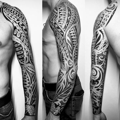 Орнаментальная татуировка Полинезия, оригинальный эскиз