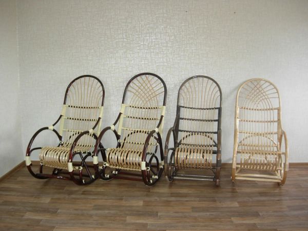 Плетеные кресла качалки из ивы .Производство 